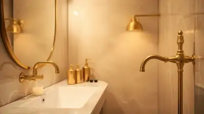 Messing Armaturen im Badezimmer