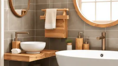 Edle Badezimmerutensilien aus Holz