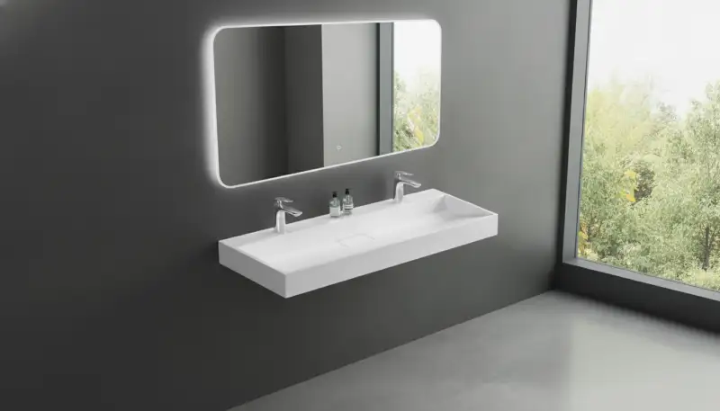 Eleganz für Zwei: Doppelwaschbecken mit Unterschrank 120cm