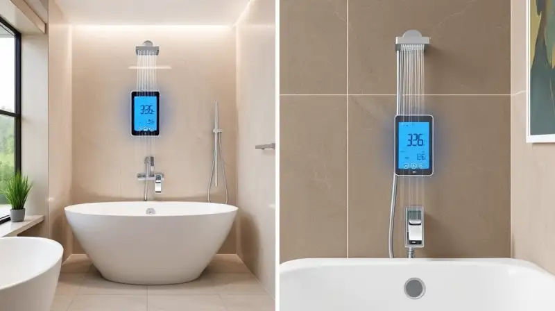 Elektronische Wassertemperaturkontrolle im Bad
