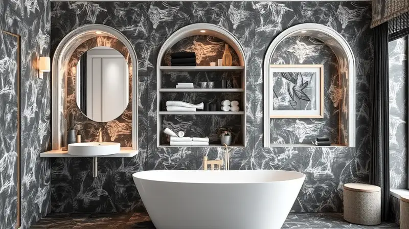 Elegante Nischen-Regale fürs Badezimmer