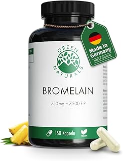 Bromelain – Hochdosiert: 750 mg (7.500 F.I.P.) – 150 Kapseln – 5 Monate Vorrat – magensaftresiste…