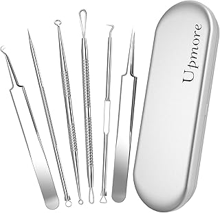 Pickel Werkzeug-Set, Mitesserentferner, professionelle Edelstahl-Akne, Hautunreinheiten, Komedone…