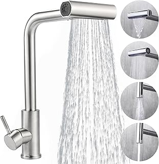 Wasserhahn Küche Ausziehbar, Hochdruck Küchenarmatur 360° Drehbar, Mischbatterie Spültischarm…