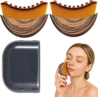2 Stück Trockenbürste, Gesichtsbürste Set, Lymphkonturen-Gesichtsbürste für Lymphdrainage-Ma…