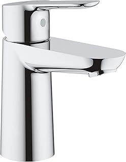 GROHE BauEdge, Waschtischarmatur, wassersparend (Wasserhahn für das Bad, 15cm hoch, mit Keramikk…