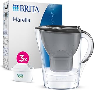 BRITA Wasserfilter Kanne Marella graphit (2,4l) inkl. 3x MAXTRA PRO All-in-1 Wasserfilter-Kartusc…