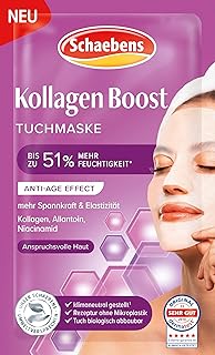 Schaebens Kollagen Boost Tuchmaske, Anti-Age Effect mit Kollagen, Allantoin und Niacinamid für a…