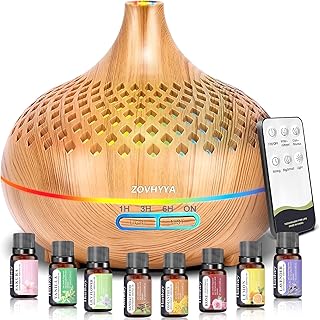 ZOVHYYA 500ML Aroma Diffuser Diffuser Ätherische Öle Mit 8 Ölen Aromatherapie-Diffuser Wenig L…