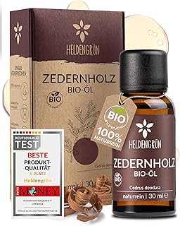 Heldengrün© BIO Zedernholzöl [100% NATURREIN] – Zedernöl Bio aus nachhaltigem Himalaya Zeder …