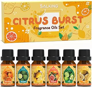 SALKING Zitrus-Duftöl Set, Aromatherapie, 6×10 ml Arancia dolce, Bergamotto, Limone, Pompelmo, L…