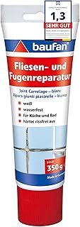 Baufan Fliesen- und Fugenreparatur Weiß 350g I Wasserfeste Spachtelmasse mit optimaler Haftung I…