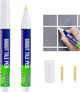 Caelura 2 Stück Fugenstift Weiß, Fugenweißstift mit Ersatzspitze, Fugenweiß Bad Wasserfest, F…