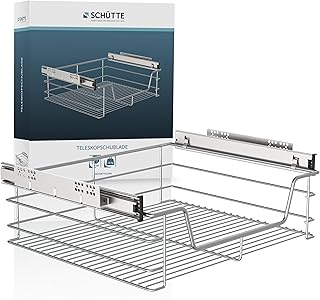 Schütte Teleskopschublade 4328 | Ausziehbare Schublade zum Nachrüsten für 60er Schränke aus M…
