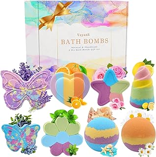 Vayank Badebomben Geschenkset 8 groe Badekugeln-Set fr Frauen, organisch, natrlich, handgefertigt…