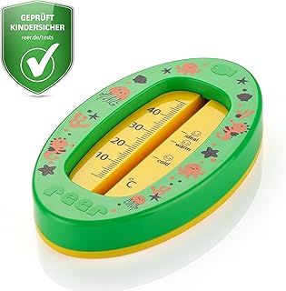 reer Baby-Badethermometer oval | kindersicheres Bade-Thermometer | Optimale Badetemperatur für d…