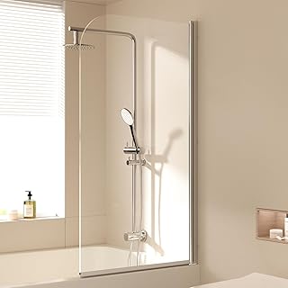 EMKE Badewanne Duschwand für Badewanne 70×140 cm, Badewannenaufsatz Faltbar Duschtrennwand für …