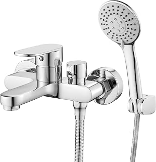 Badewannenarmatur mit Handbrause Mischbatterie Badewanne Chrom Wannenarmatur mit Brause Duschkopf…