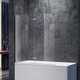SONNI Duschwand für Badewanne 120×140 cm(BxH) badewannenfaltwand 2-teilig Faltbar 6 mm NANO-GLAS…