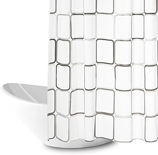 BOZKAA Duschvorhang, Wasserdichter 180x200cm Duschvorhang Waschbar Schnelltrocknender Stoff Polye…