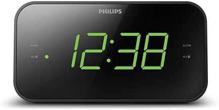 Philips Audio TAR3306 Wecker mit Radio und großem Display, Doppelalarm, Sleep Timer & Schlummerf…