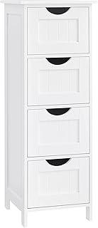 VASAGLE Badezimmerschrank, Badschrank, Beistellschrank mit 4 Schubladen, 30 x 30 x 82 cm, für Ba…