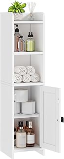 Kleiner Badezimmer-Aufbewahrungsschrank, Eckschrank, Bodenschrank mit verstellbaren Regalen, frei…