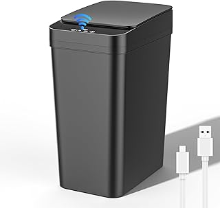 Mülleimer mit Sensor Mülleimer Küche,12L Wiederaufladbar Elektrischer Abfalleimer mit Deckel, …