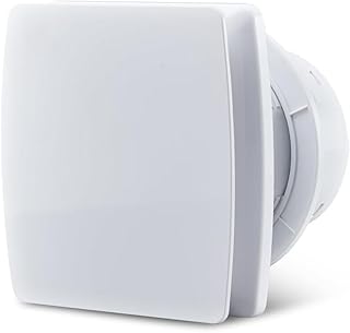 Badlüfter 100mm mit Rückstauklappe Leise Abluftventilator 12W Badezimmer Lüfter Weiß Wandvent…