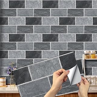 12 stück Fliesenaufkleber für Bad und Küche 30x15cm Fliesenfolie Wasserfest Badezimmer Fliesen…