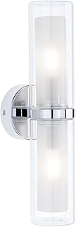Paulmann 71077 Wandleuchte Selection Bathroom Luena IP44 E14 230V max. 2x20W dimmbar Chrom, Glas …