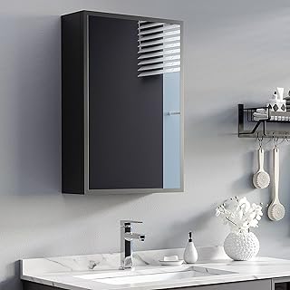 kleankin Spiegelschrank Bad, Badezimmerschrank mit Spiegeltür, Badschrank mit 3 Schichten, Wands…