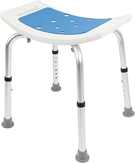 KARAT Duschhocker – höhenverstellbarer Duschstuhl 37,5-49,5cm – belastbar bis 136kg – Duschsitz …