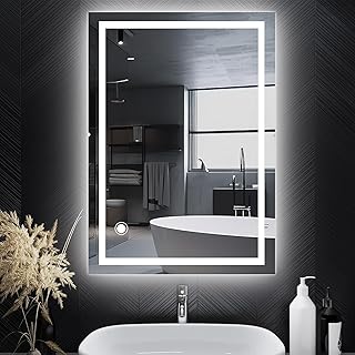 Spiegel Mit Beleuchtung, 50x70cm LED Badspiegel Mit Beleuchtung, Badspiegel Mit Touch-Schalter Ba…