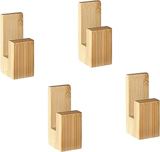 Handtuchhalter Ohne Bohren – 4 Stück Handtuchhalter Bambus – Wandhaken Selbstklebend – Handtuchh…