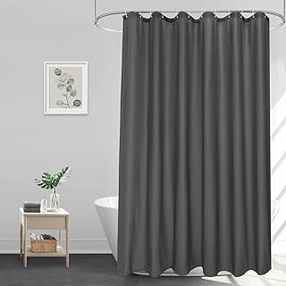 EurCross Dunkelgrau Waschbar Duschvorhang 180 x 200, Wasserdicht Dusch Vorhang für Badewanne und…
