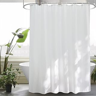 EurCross Duschvorhang 180×200 cm Weiß Textil,Anti-schimmel Wasserdicht und Trocknet Schnell,Wasc…