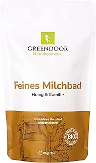 GREENDOOR Milchbad Kamille Honig 200g, Naturkosmetik, Haut pflegende Bade-Milch, natürlicher Bad…