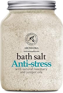 Badesalz Anti Stress 1300g – Meersalz mit Natürlichem Ätherischen Rosmarinöl und Wacholderöl …