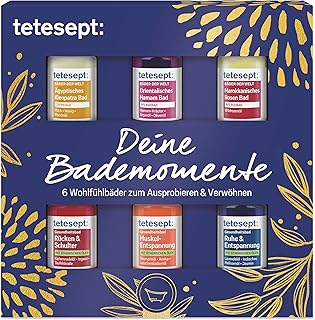 tetesept Geschenkset Deine Bademomente 6 x 20 ml – 6 Badezusätze als Probierset – Wohlfühlb…