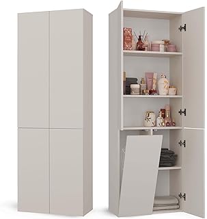 CDF Badezimmerschrank Bad Schrank Mit Wäschekorb Kashmir Badschrank Mehrzweckschrank Badregal St…