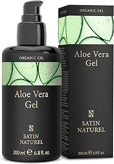 Satin Naturel Bio Aloe Vera Gel 200 ml – 100% Vegan & Naturkosmetik – Hochkonzentriertes Aloe…