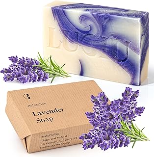 Lavendelseife Stück 100g – Naturseife Ohne Zusatzstoffe und Palmöl – Lavendel Seife Handgemacht…