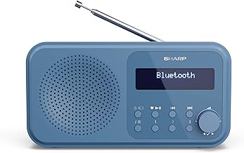 SHARP DR-P420(BL) Tokyo Tragbares Digitalradio – Bluetooth 5.0, DAB+/FM, kompakt, USB-/Batterie…