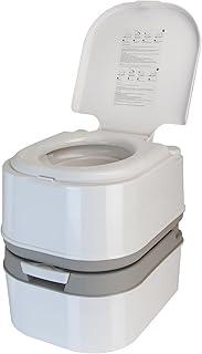 Montafox Mobile Campingtoilette 24l mit Kolbenpumpe und Toilettenpapierfach tragbares Reise WC
