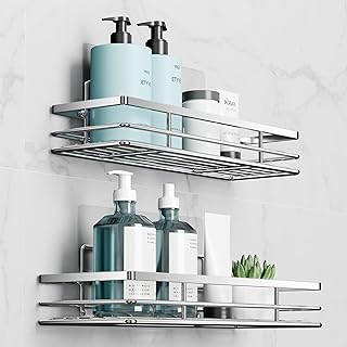 Duschablage Ohne Bohren 2 Stück Duschregal Duschkorb Badezimmer Organizer Badezimmer Regal Badre…