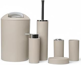 6tlg Badset Badezimmer Zubehör Set Organizer: Seifenspender, Zahnputzbecher, Kosmetikeimer, WC B…
