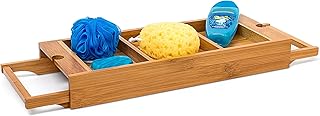 Relaxdays Badewannenablage ausziehbar aus Bambus H x B x T: 7 x 67,5 x 21 cm Badewannenbrett mit …