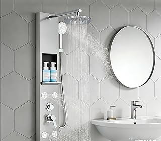 Duschsäule aus Edelstahl mit Massagedüsen Säule Wanddusche multifunktional Duschpaneel mit Abl…