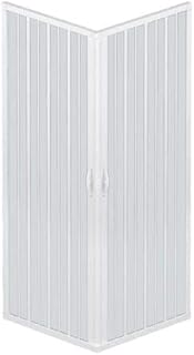 Duschkabine mit Faltenbalg, 80 x 80 cm, verkleinerbar, Farbe: Pastellweiß